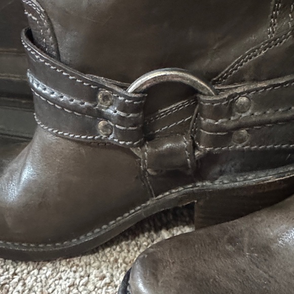 Frye Rich Brown Leather Boots with Strap Detail - Picture 7 of 16